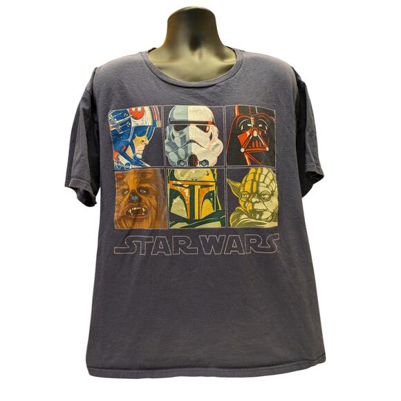 Star Wars Disney Mens 2XL T Shirt Sci Fi Graphic Darth Vader Yoda Chewbacca Boba - Picture 8 of 12